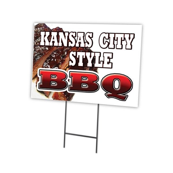 Signmission Kansas City Style Bbq Yard & Stake outdoor plastic coroplast window, C-1216 Kansas City Style BBQ C-1216 Kansas City Style BBQ - main